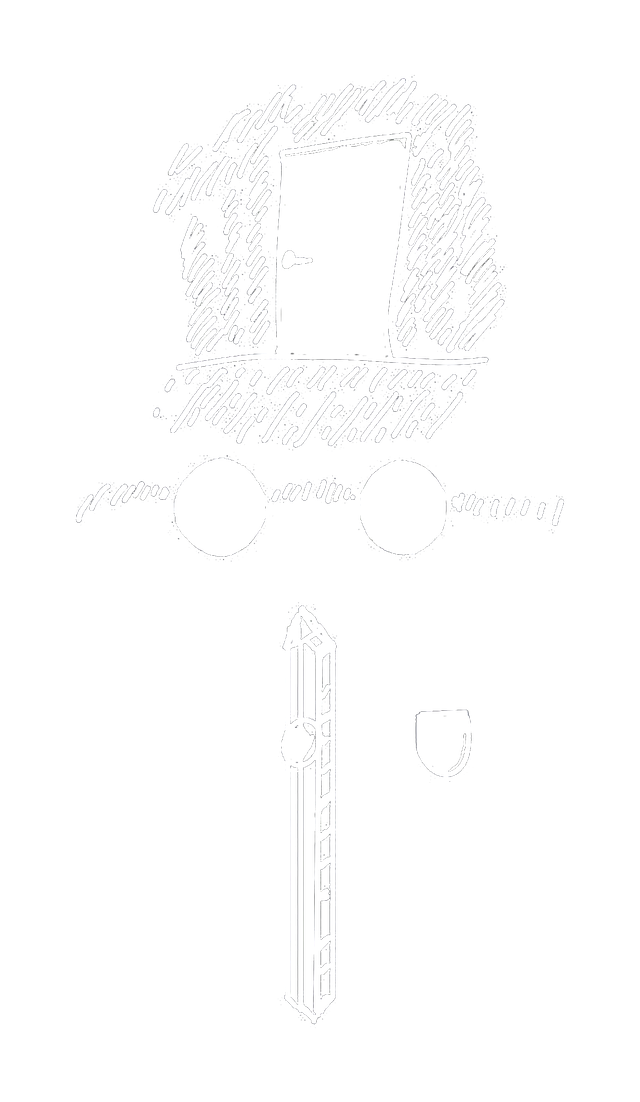 Stylised key symbolising security and access